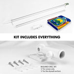 Load image into Gallery viewer, G128 Combo Pack: 6 Ft Tangle Free Aluminum Spinning Flagpole (Silver) &amp; New York NY State Flag 3x5 Ft, LiteWeave Pro Series Printed 300D Polyester  Pole with Flag Included