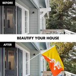 Load image into Gallery viewer, G128 Combo Pack: 6 Ft Tangle Free Spinning Flagpole (White) &amp; Bhutan Flag 3x5 Ft Printed 150D Polyester, Brass Grommets (Flag Included) Aluminum Flag Pole