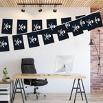 Load image into Gallery viewer, G128 Pirate (Jolly Roger)  Swords Bunting Banner  Flag 8.2 x 5.5 Inch, Full String 33 Feet  Printed 150D Polyester, Decorations For Bar and Festival Events Celebration