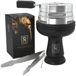 Load image into Gallery viewer, Black Hookah Bowl Set Silicone Shisha Bowl with Hookah Tongs &amp; Heat Management