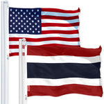 Load image into Gallery viewer, G128 Combo Pack: USA American Flag 3x5 Ft 150D Printed Stars &amp; Thailand (Thai) Flag 3x5 Ft 150D Printed