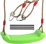 Load image into Gallery viewer, Swing seat Green for Kids and Adults with Length Control Hinge 220lb 100kg Load Ninja Slackline Ready Triangle carabiners Included Playground Swing Set Accessories Replacement