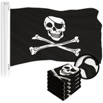Load image into Gallery viewer, G128 5 Pack: Pirate Jolly Roger Bones Flag  3x5 Ft  ToughWeave Series Embroidered 300D Polyester  Novelty Flag, Embroidered Design, Indoor/Outdoor, Brass Grommets