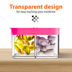 Load image into Gallery viewer, Extra Large Pill Organizer Pink White 2 Times A Day Big Pill Box 7 Day Am Pm XL