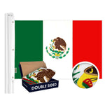 Load image into Gallery viewer, G128 Combo Pack: American USA Flag ToughWeave Series 5x8 Ft Single Sided &amp; Mexico Mexican Flag Double Sided 5x8 Ft Double ToughWeave Series  Both Embroidered Polyester, Brass Grommets