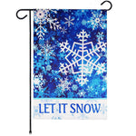 Load image into Gallery viewer, G128 Garden Flag Let It Snow Snowflakes  12x18 Inch  Printed Blockout Polyester  Christmas Decoration