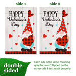Load image into Gallery viewer, G128 Garden Flag Happy Valentine's Day Gnome Holding Plain Heart 12x18 Blockout Fabric