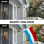 Load image into Gallery viewer, G128 Combo Pack: 6 Ft Tangle Free Aluminum Spinning Flagpole (White) &amp; Luxembourg Luxembourgers Flag  3x5 Ft LiteWeave Pro Series Printed 150D Polyester  Pole with Flag Included