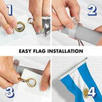 Load image into Gallery viewer, G128 Combo Pack: 6 Ft Tangle Free Aluminum Spinning Flagpole (Silver) &amp; Argentina Argentinian Flag 3x5 Ft, Double ToughWeave Series Double Sided Embroidered 210D Polyester  Pole with Flag Included