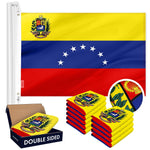 Load image into Gallery viewer, G128 10 Pack: Venezuela 7 Stars Venezuelan Flag  4x6 Ft  Double ToughWeave Series Double Sided Embroidered 210D Polyester  Country Flag, Embroidered Design, Brass Grommets, Heavy Duty, 2ply