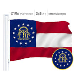 Load image into Gallery viewer, Georgia State Flag 300D Embroidered Polyester 3x5 Ft