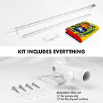 Load image into Gallery viewer, G128 Combo Pack: 6 Ft Tangle Free Aluminum Spinning Flagpole (Silver) &amp; Venezuela Venezuelan Flag 3x5 Ft, Double ToughWeave Series Double Sided Embroidered 210D Polyester  Pole with Flag Included