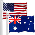 Load image into Gallery viewer, G128 Combo Pack: USA American Flag 3x5 Ft 150D Printed Stars &amp; Australia (Australian) Flag 3x5 Ft 150D Printed