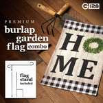 Load image into Gallery viewer, Combo Pack Garden Flag Stand Black 36x16 in and Garden Flag Everyday Decoration