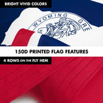 Load image into Gallery viewer, G128 Combo Pack: 6 Ft Tangle Free Spinning Flagpole (White) &amp; Wyoming Flag 3x5 Ft Printed 150D Polyester, Brass Grommets (Flag Included) Aluminum Flag Pole