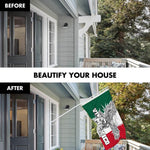 Load image into Gallery viewer, G128 Combo Pack: 6 Ft Tangle Free Spinning Flagpole (White) &amp; Mexico Viva Mexico Flag 3x5 Ft Printed 150D Polyester, Brass Grommets (Flag Included) Aluminum Flag Pole