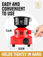 Load image into Gallery viewer, Red Multipurpose Electric Charcoal Starter Electric Charcoal Burner ETL Approved Electric Stove Coconut Charcoal Lighters with Tongs 450W Hot Plate Electric 304 Stainless Steel Coiled Burner