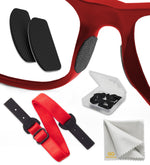 Load image into Gallery viewer, Eyeglass Nose Pads Stick On  6 Pairs Adhesive Silicone Nose Pads  UltraThin Glasses Nose Grip  Nose Cushions for Eyeglasses Bridge  0.5mm x 7mm x 16mm (Black Pads &amp; Red Glasses Cord)
