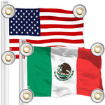 Load image into Gallery viewer, G128 Combo Pack: American USA Flag 3x5 Ft &amp; Mexico Mexican Flag 3x5 Ft  Both LiteWeave Pro Series Printed 150D Polyester, 4 Corner Brass Grommets, Perfect For Balcony/Wall