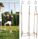 Load image into Gallery viewer, Rickety Bridge Rope Ladder Ninja Slack line Accessories Backyard Obstacle Course Accessories for Ninja Warrior Training Rope Bridge Skip for Kids