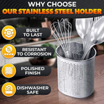 Load image into Gallery viewer, Chopstick Dishwasher Basket 3.5x2.7x3.9  – Stainless Steel Chopstick Holder for Dishwasher with Hooks Oval Design Rust Resistant Perforated Utensil Caddy for Straws Teaspoons &amp; Small Kitchen Tools