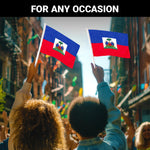 Load image into Gallery viewer, G128 2 Pack: Haiti Haitian Car Flag  11x17 In  Double LiteWeave Pro Series Double Sided Printed 150D Polyester  Flagpole Included  Perfect for Festival Celebrations, Parades