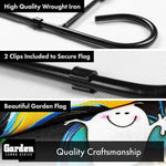Load image into Gallery viewer, G128 Combo Pack: Garden Flag Stand Black 36x16 Inch &amp; Garden Flag Happy Halloween Black Cat Moon 12x18 Inch