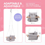 Load image into Gallery viewer, Canvas Baby Swing Wooden Hanging Swing Seat Chair with Safety Belt Durable Baby Swing Chair Outdoor and Indoor Swing for Kids Mounting Hardware Included Taupe Gray