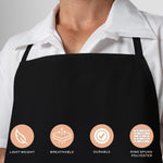 Load image into Gallery viewer, Black Aprons Bulk 12 Pack Commercial Chef Bib Apron for Kitchen One Size Unisex