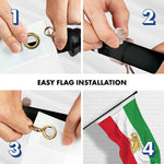 Load image into Gallery viewer, G128 Combo Pack: 6 Ft Tangle Free Aluminum Spinning Flagpole (Black) &amp; Iran Lion Iranian Lion Flag 3x5 Ft, LiteWeave Pro Series Printed 150D Polyester  Pole with Flag Included