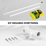 Load image into Gallery viewer, G128 Flag Pole 5 FT White Tangle Free &amp; Gadsden Flag 2x3 FT Combo Embroidered Spun Polyester
