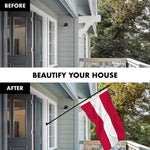 Load image into Gallery viewer, G128 Combo Pack: 6 Ft Tangle Free Spinning Flagpole (Black) &amp; Austria Flag 3x5 Ft Printed 150D Polyester, Brass Grommets (Flag Included) Aluminum Flag Pole