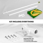 Load image into Gallery viewer, G128 Combo Pack: 6 Ft Tangle Free Spinning Flagpole (White) &amp; Erin Go Bragh Flag 3x5 Ft Printed 150D Polyester, Brass Grommets (Flag Included) Aluminum Flag Pole