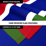 Load image into Gallery viewer, G128 Combo Pack: 6 Ft Tangle Free Aluminum Spinning Flagpole (Black) &amp; Gambia Gambian Flag  3x5 Ft LiteWeave Pro Series Printed 150D Polyester  Pole with Flag Included