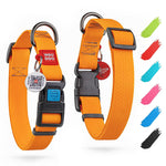 Load image into Gallery viewer, WAUDOG Waterproof Dog Collar Adjustable Dog Collar for Large Dogs Small and Medium Dogs Breakaway Dog Collar Waterproof with Plastic Buckle and QR Dog Tag Boy &amp; Girl Dog Collars (Orange)