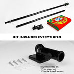 Load image into Gallery viewer, G128 Combo Pack: 6 Ft Tangle Free Aluminum Spinning Flagpole (Black) &amp; Portugal Portuguese Flag 3x5 Ft, Double ToughWeave Series Double Sided Embroidered 210D Polyester  Pole with Flag Included