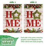 Load image into Gallery viewer, G128 Garden Flag Home Wreath on Rustic Wood  12x18 Inch  Printed Blockout Polyester  Christmas Decoration