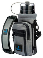 Load image into Gallery viewer, Water Bottle Holder Carrier Bottle Cooler w Adjustable Shoulder Strap Gray 24oz