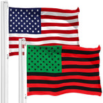 Load image into Gallery viewer, G128 Combo Pack: American USA Flag 3x5 Ft &amp; Afro American Black Liberation BLM Flag 3x5 Ft  Both LiteWeave Pro Series Printed 150D Polyester, Brass Grommets