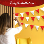Load image into Gallery viewer, Triangle Banner Flags for Party Supplies   100ft White and Red Party Decorations Carnival Pennant Banner Flags on String