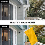Load image into Gallery viewer, G128 Combo Pack: 5 Ft Tangle Free Aluminum Spinning Flagpole (Silver) &amp; Solid Golden Yellow Color Flag 2.5x4 Ft, LiteWeave Pro Series Printed 150D Polyester  Pole with Flag Included