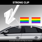 Load image into Gallery viewer, G128 2 Pack: LGBT Rainbow Pride Car Flag  11x17 In  Double LiteWeave Pro Series Double Sided Printed 150D Polyester  Flagpole Included  Perfect for Festival Celebrations, Parades