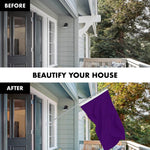 Load image into Gallery viewer, G128 Combo Pack: 5 Ft Tangle Free Aluminum Spinning Flagpole (Silver) &amp; Solid Purple Color Flag 2.5x4 Ft, LiteWeave Pro Series Printed 150D Polyester  Pole with Flag Included