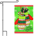 Load image into Gallery viewer, G128 Combo Pack: Garden Flag Stand Black 36x16 Inch &amp; Garden Flag Merry Christmas Mittens 12x18 Inch