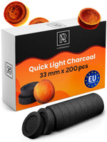 Load image into Gallery viewer, Quick Light Hookah Charcoal Tablets Pack of 200 Premium Quality Incense
