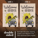 Load image into Gallery viewer, G128 Garden Flag Welcome Gnome Sunflower Car  12x18 Inch  Printed Burlap Polyester  Everyday Decoration