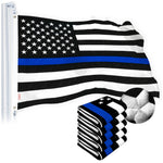 Load image into Gallery viewer, Thin Blue Line Flag 2x3FT 5Pack Embroidered Spun Polyester By G128
