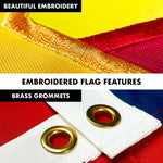 Load image into Gallery viewer, G128  6 Feet Tangle Free Spinning Flagpole (White) Arizona Double Sided Brass Grommets Embroidered 3x5 ft (Flag Included) Aluminum Flag Pole