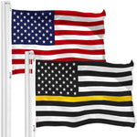 Load image into Gallery viewer, Combo Pack USA American Flag and Thin Yellow Line Flag 3x5 FT Printed 150D