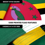 Load image into Gallery viewer, G128 Combo Pack: 6 Ft Tangle Free Aluminum Spinning Flagpole (Black) &amp; Dominica Dominican Flag 3x5 Ft, LiteWeave Pro Series Printed 150D Polyester  Pole with Flag Included